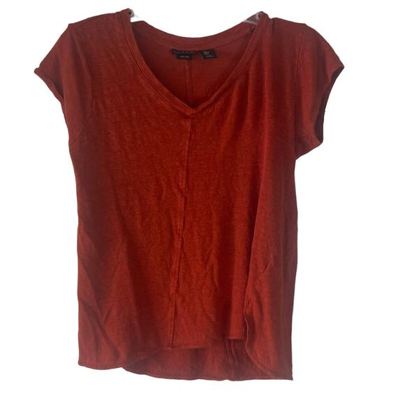 Tahari Women's Size Medium Burnt Orange 100% Linen Top - Picture 1 of 7